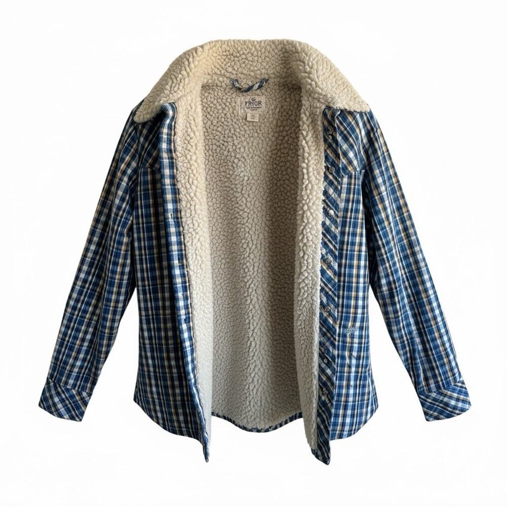 Vintage Prior Western Plaid Sherpa Lined Workwear Shacket Pearl Snap 38 Unisex